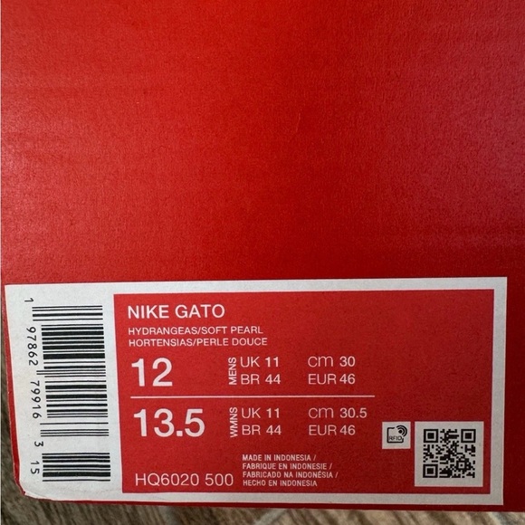 Size 12 - Nike Gato Hydrangeas Men’s Shoes HQ6020-500 No Lid - Picture 8 of 8